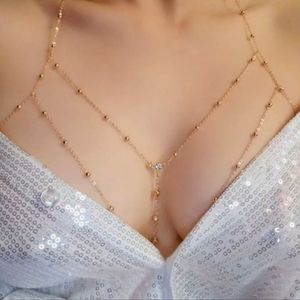 Metal Ladies Body Chain Sexy Style Hollow Breast Chain Body